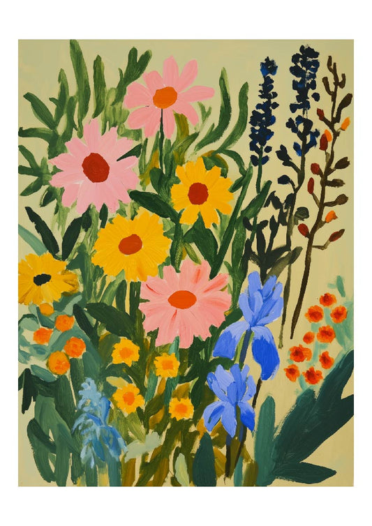 Blooming Canvas – Vibrant Wildflower Art Print