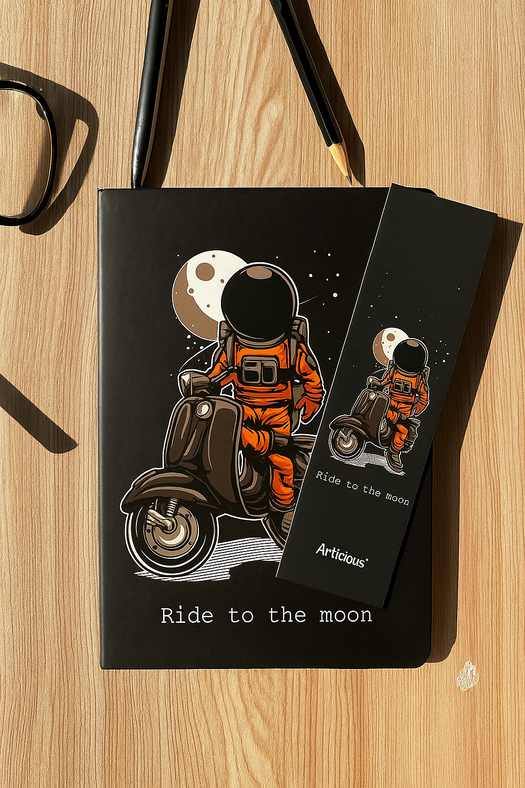 Ride to the Moon – Notebook & Bookmark Set