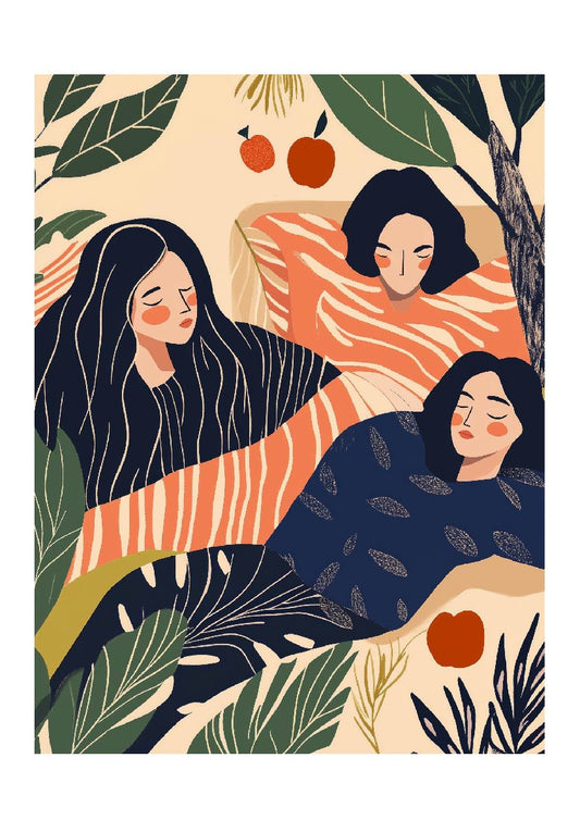 Garden Slumber – Dreamy Sisters Art Print