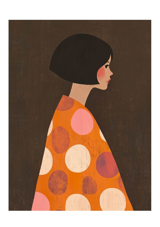 Retro Muse – Polka Dot Portrait Art Print