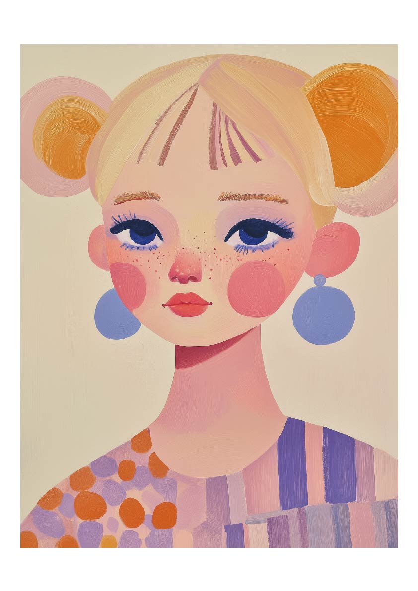 Pastel Pop – Whimsical Portrait Art Print