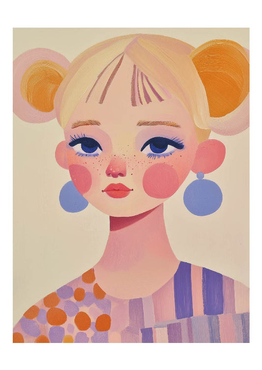 Pastel Pop – Whimsical Portrait Art Print